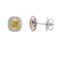 Vicenza - Piazzetta Palladio 2 - Pendientes Crivelli FANCY in Oro blanco Diamante Yellow 2.01 Ct 372-3439-B FANCY - 372-3439-B FANCY